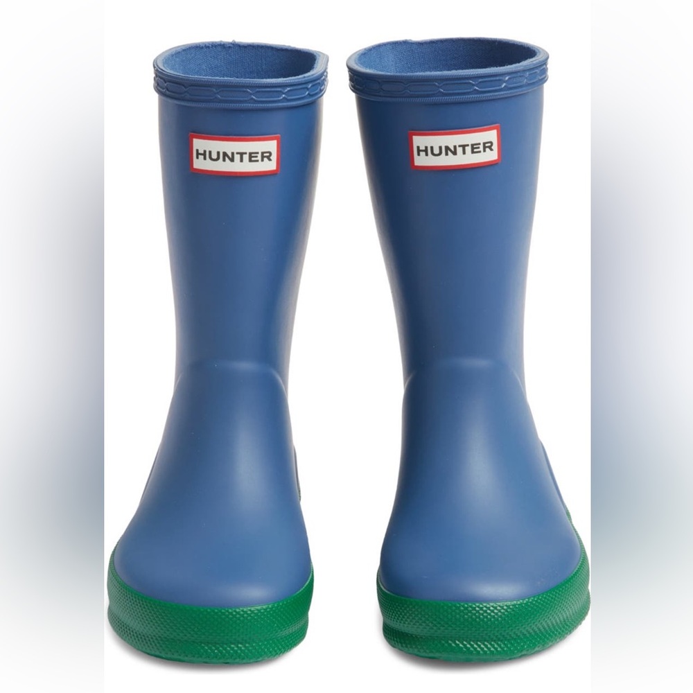 Hunter Kids Classic Rain Boot Blue Green 10
